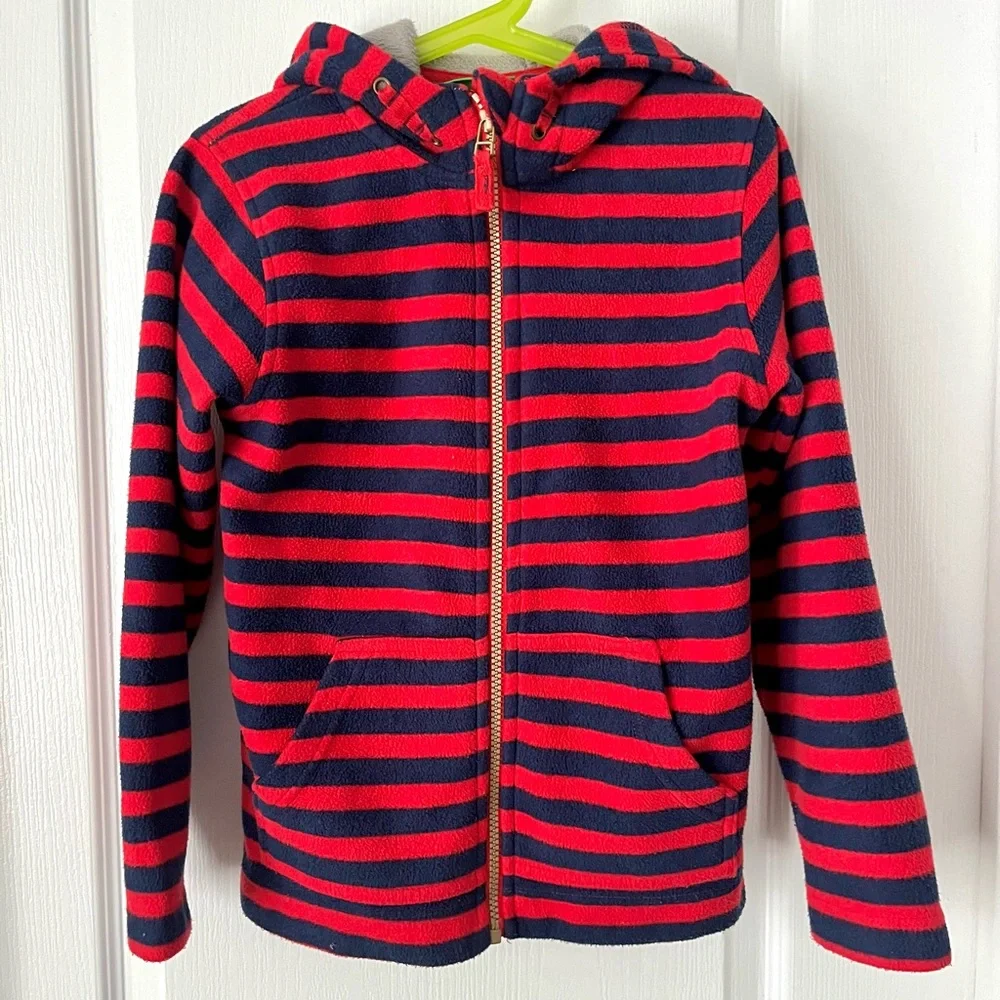 MOUNTAIN WAREHOUSE Striped Fleece Zip Hoodie Kids 7-8 Red Navy - Picture 2 of 9